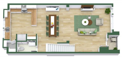 Floor Plan With Large Kitchen and 2 Car Garage