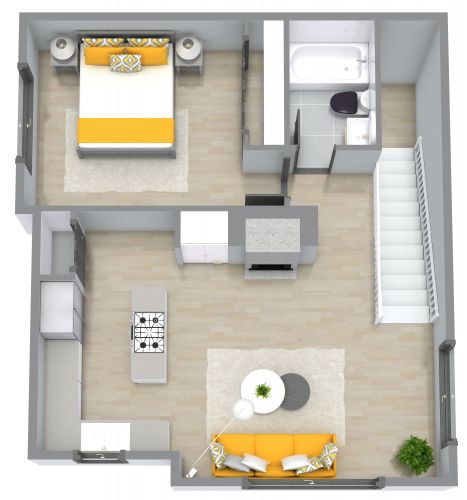 Garage Apartment Floor Plan With Fireplace