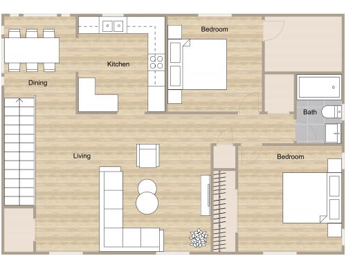 Garage Apartment Floor Plans 2 Bedrooms