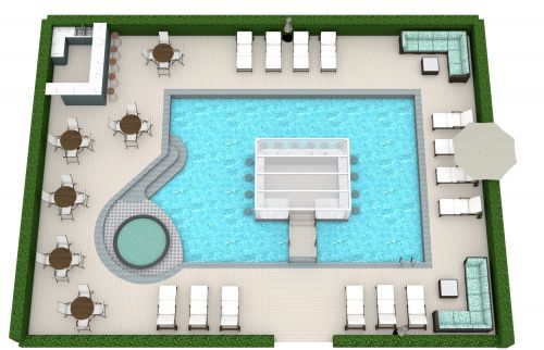 Outdoor Pool With Sunken Bar