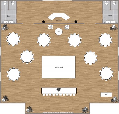 Table Layout for Wedding Venue