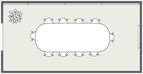 Conference Room Floor Plan With Boardroom Style