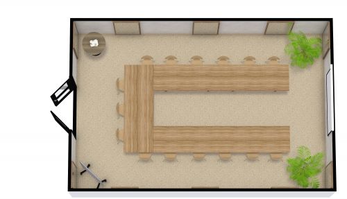 Conference Room Floor Plan With U-Shaped Style