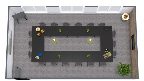 Conference Room Floor Plan Hallow Square Style