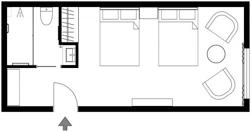 Spacious Twin Hotel Bedroom Layout