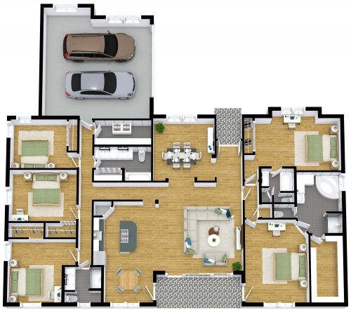 Spacious 5 Bedroom Floor Plan