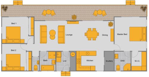 3 Bedroom House Plan With Great Front View