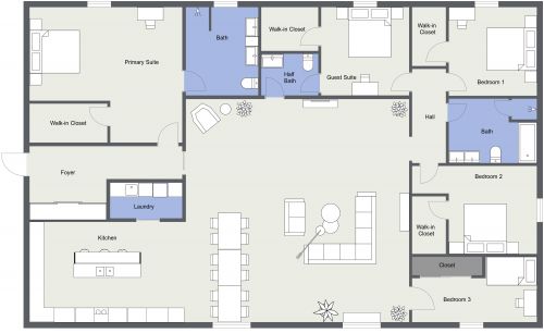 5 Bedroom Apartment Plan