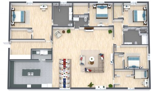 5 Bedroom Apartment Plan