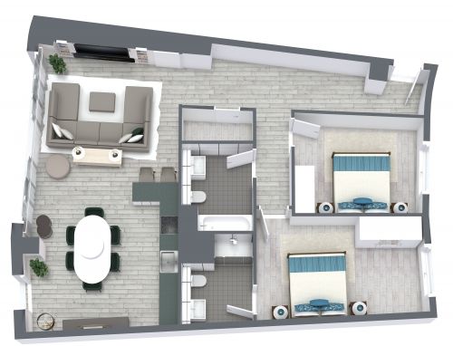 2 Bedroom Home Design