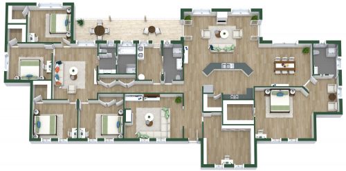 5 Bedroom Apartment Floor Plan