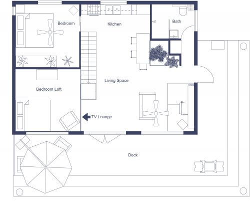 2 Bedroom 1 Bath House Plan