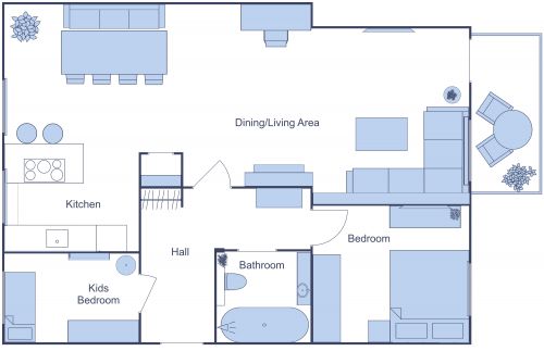 Functional 2 Bedroom Apartment Floor Plan