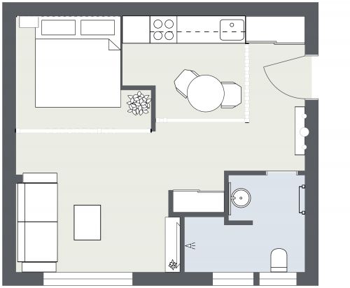 Studio Apartment Floor Plan