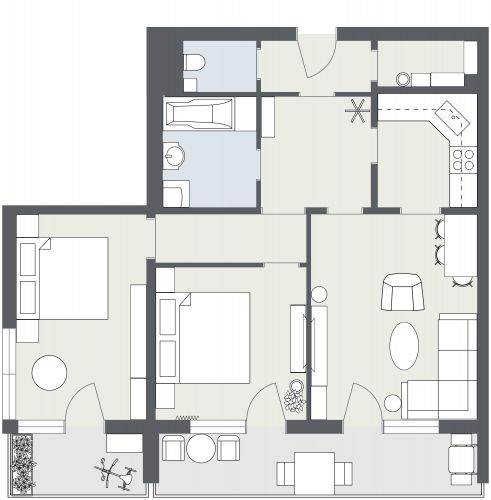 Two Bedroom Apartment Plan