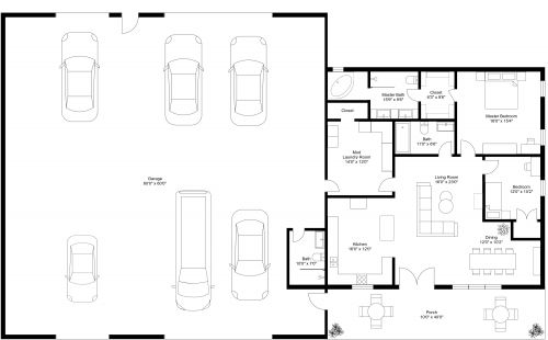 Barndominium House Plan Model 4257