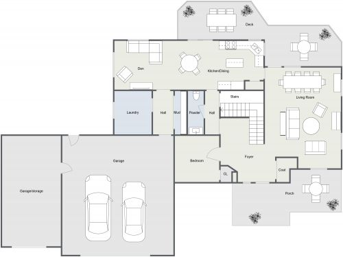 House Plan With 2 Car Garage