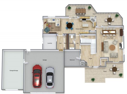 House Plan With 2 Car Garage