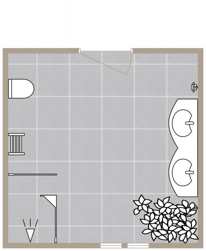 Square Bathroom Layout