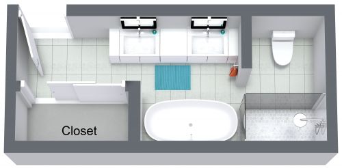 Modern Rectangular Bathroom Layout