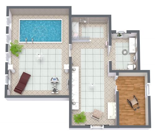 Large Senior Accessible Bathroom Layout