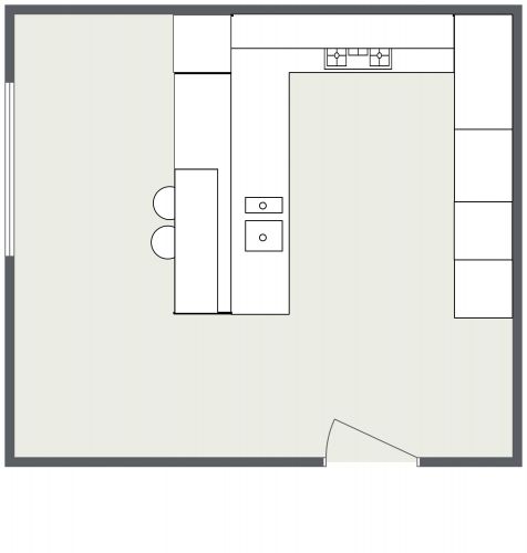 U-Shaped Kitchen With Breakfast Bar