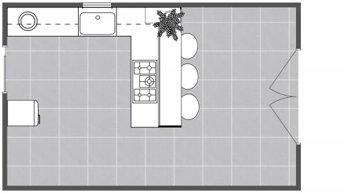 L-Shaped Kitchen With Peninsula Seating