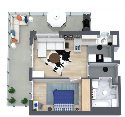 1 Bed Apartment Layout