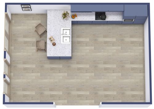 L-Shaped Kitchen Layout With Peninsula