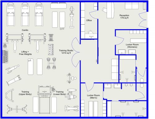 Dark and Masculine Gym Layout