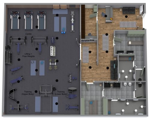 Dark and Masculine Gym Layout