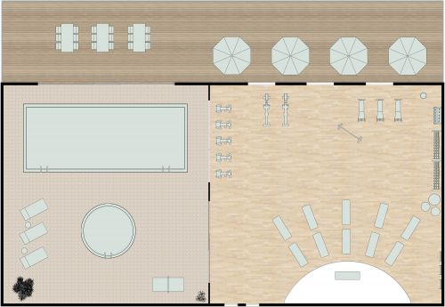 Fitness Center Floor Plan Design With Pool