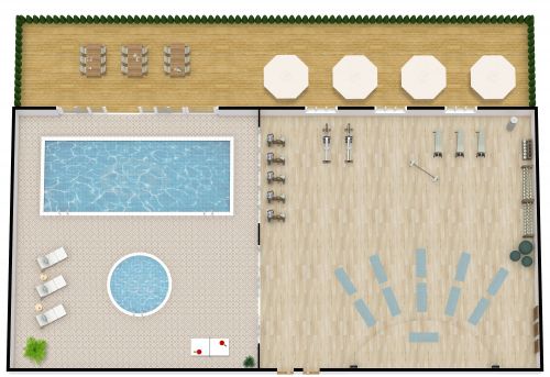 Fitness Center Floor Plan Design With Pool