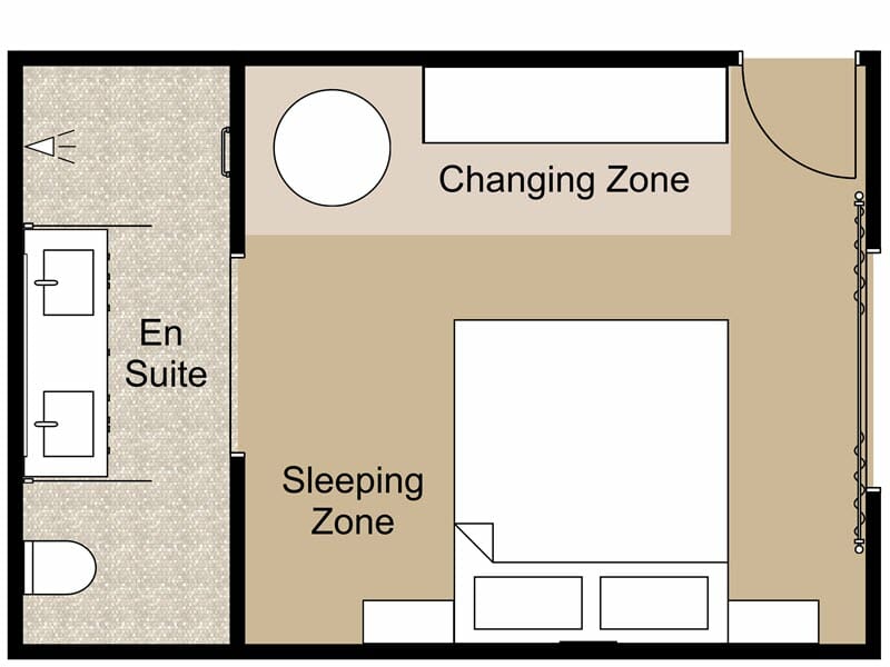 2D bedroom floor plan