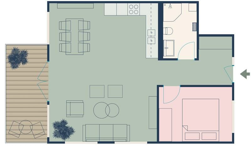 Colorful 2D Floor Plan