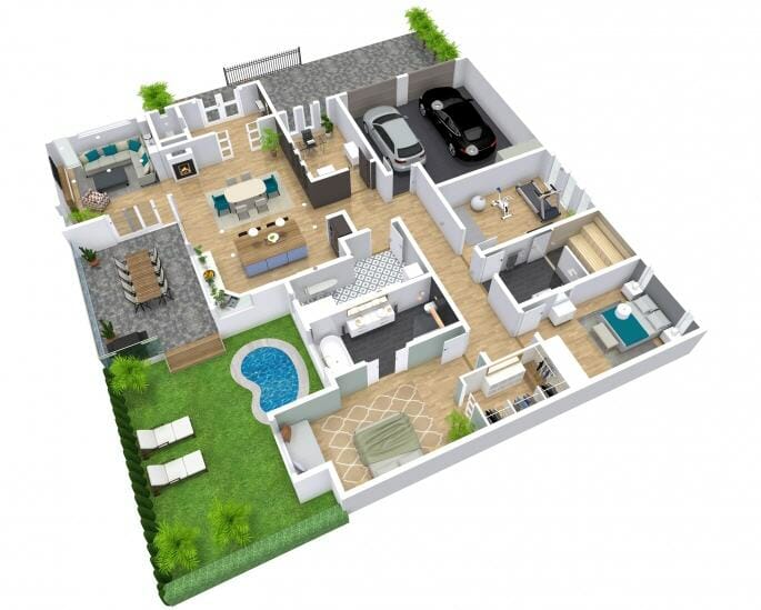 3D floor plan iaometric view