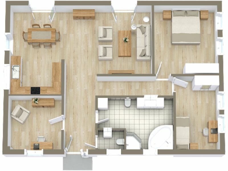 3D floor plan for interior design marketing