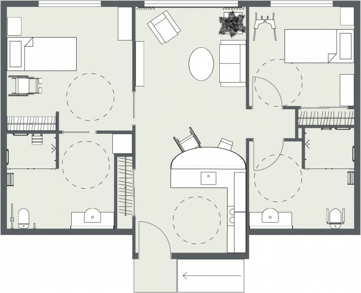 2D floor plan wheelchair accessible 