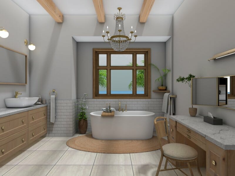 Lighting in Mediterranean bathroom design idea