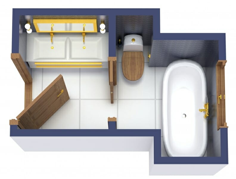 Bathroom floor plan 3D