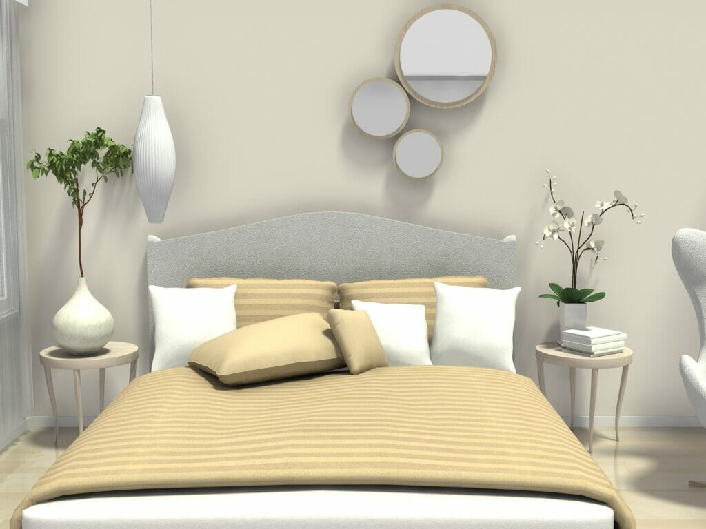 Bedroom design with organic silhouettes
