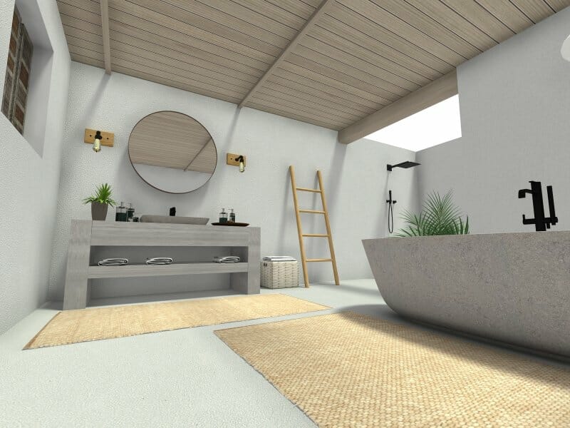 Boho-chic-bathroom-concrete-interior