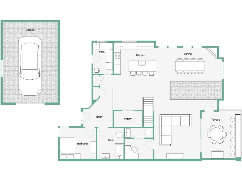 Calculate gross living area (GLA) 2D floor plan