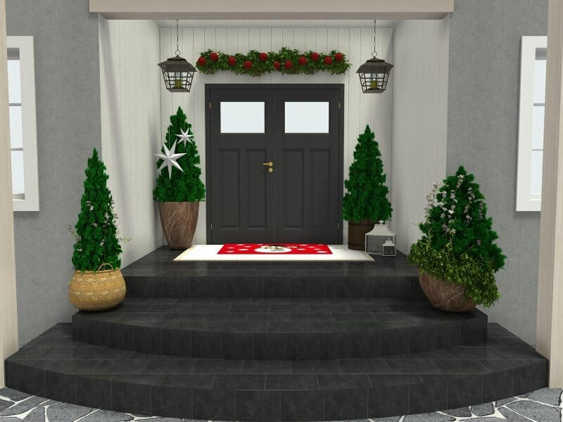 Front porch Christmas décor