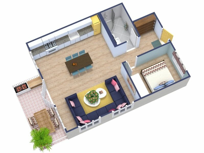 color 3d floor plan