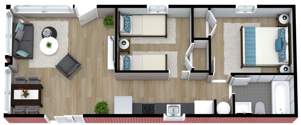 Container Home 3D Floor Plan