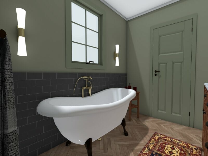 Clawfoot tub in Craftsmanship bathroom design