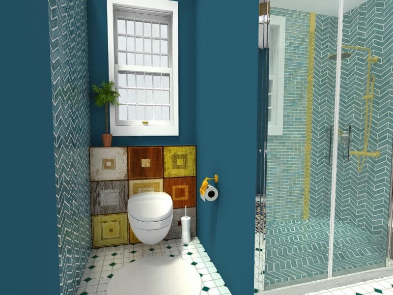 Eclectic bathroom materials