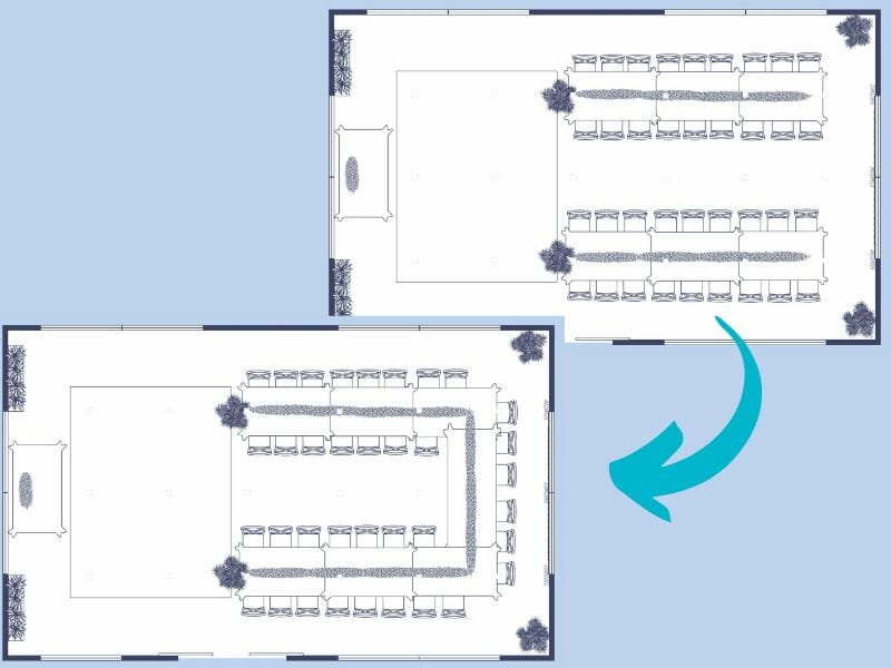 Event floor plan seating options