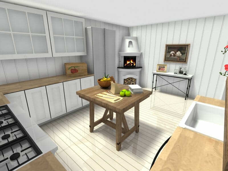 Furniture style kitchen island